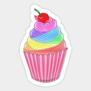 Rainbow cupcake Sticker